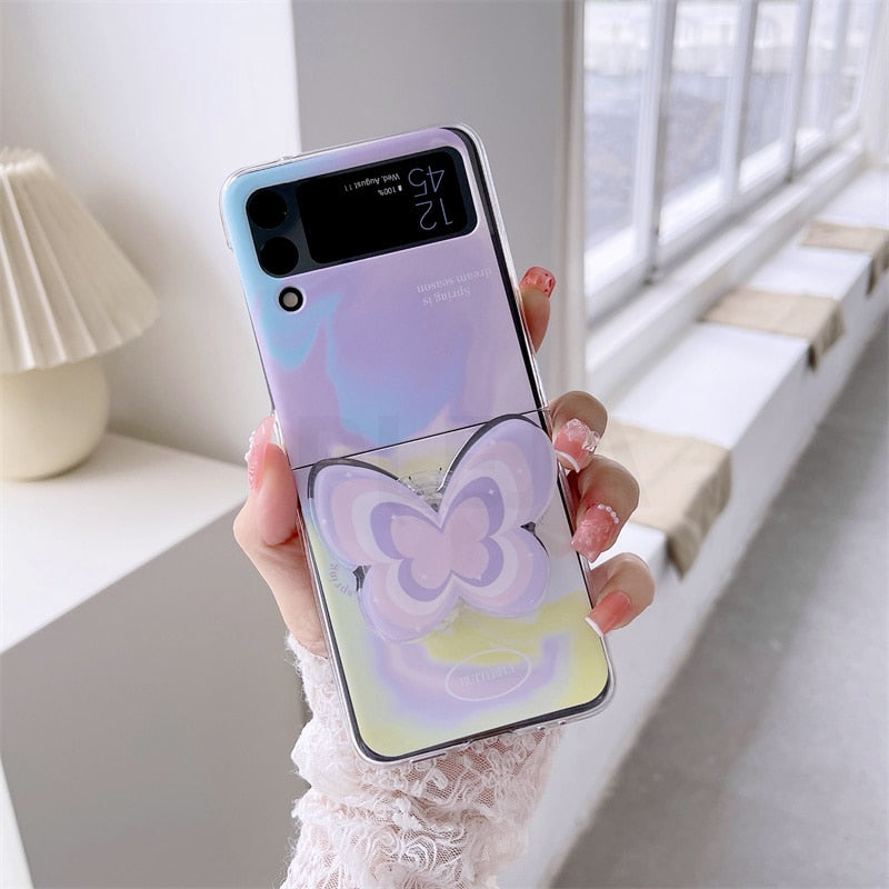 Cute Butterfly Bracelet Phone Stand Case For Samsung Galaxy Z Flip 4